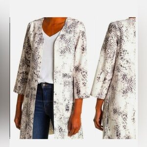 Animal Print Open Front Cardigan